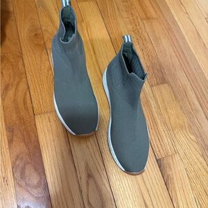 Urban Outfitters Olive Green Knit Slip-On Shoe with White Sole